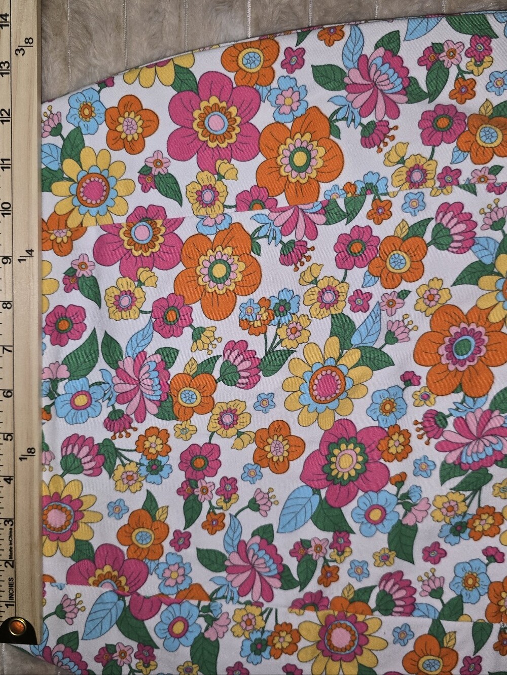 love on a hanger White Floral Mini Skirt with Pink Orange Yellow Blue Accents - Picture 5 of 7